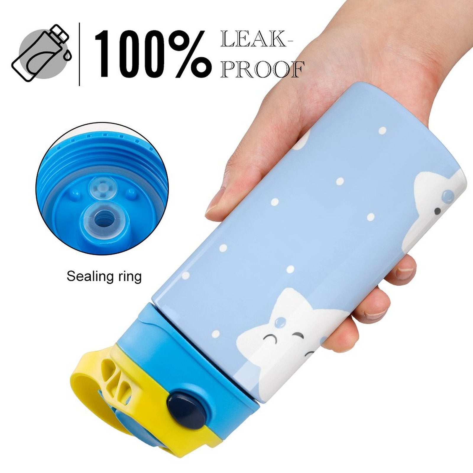 Blue stars - Little Kids Water Bottle Little Kids Water Bottle Printed Offshore Space