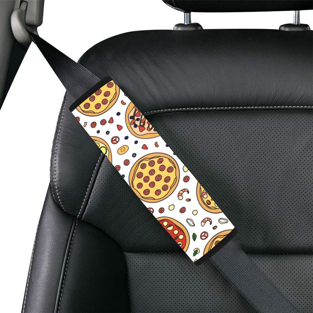 Round Pizzas On White Car Seat Belt Cover 7''x10'' (Pack of 2) Car Seat Belt Cover 7x10 (Pack of 2) Food Printed Offshore