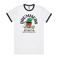 Drummers Plant The Beat - Staple Ringer Tee White Black Ringer T-Shirt Music Printed In Australia