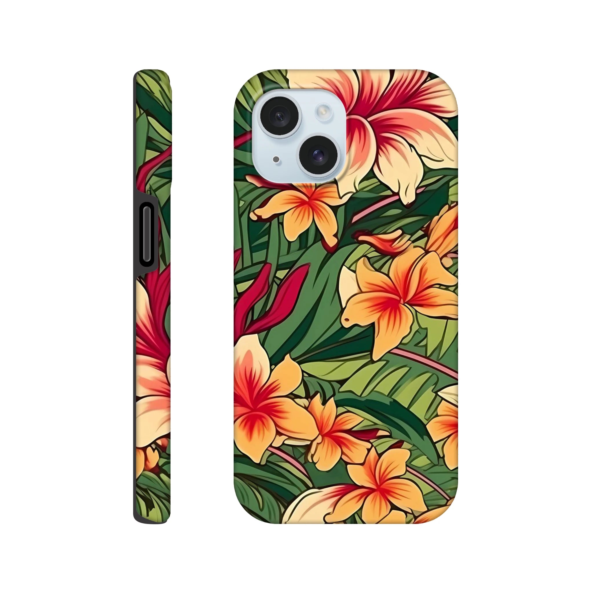 Vintage Hawaiian Floral - Apple iPhone Tough case iPhone 15 iPhone Tough Case Globally Fulfilled Plants Surf