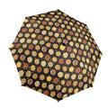 Round Pizzas On Black Umbrella One Size Umbrella Food Printed Offshore