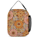 Orange Retro Floral Backpack, Lunch Bag & Pencil Case Set