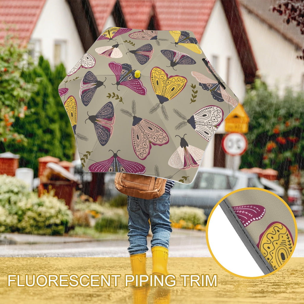 Pretty Moths Kids Safe Round Corner Umbrella