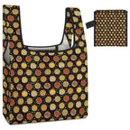Round Pizzas On Black Foldable Shopping Bag