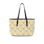 Retro Boho Flower PU Leather Tote Bag Large One Size Leather Tote Bag-Large Plants Printed Offshore