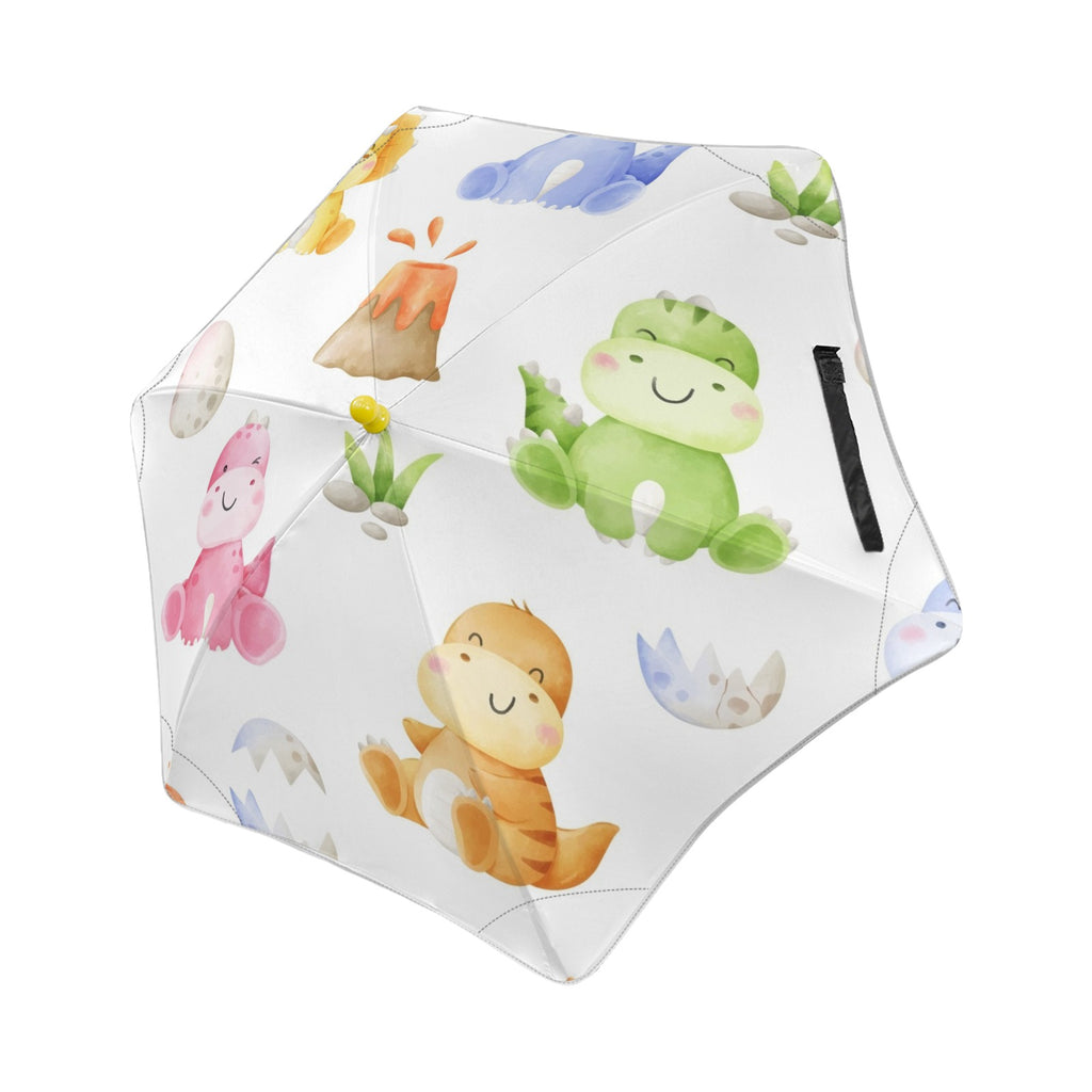 Hatching Dinosaurs Kids Safe Round Corner Umbrella One Size Kids Safe Round Corner Umbrella animal Printed Offshore