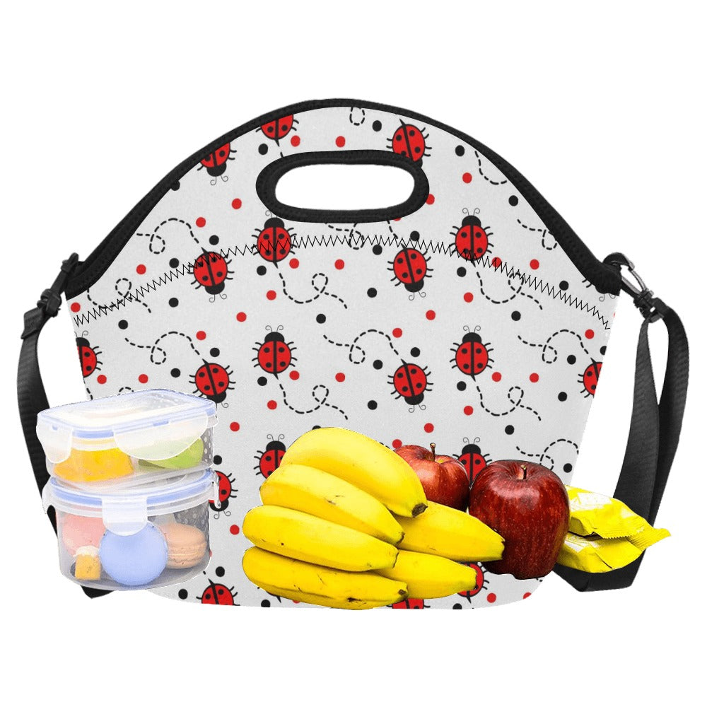 Ladybugs Neoprene Lunch Bag/Large (Model 1669) Neoprene Lunch Bag animal Printed Offshore