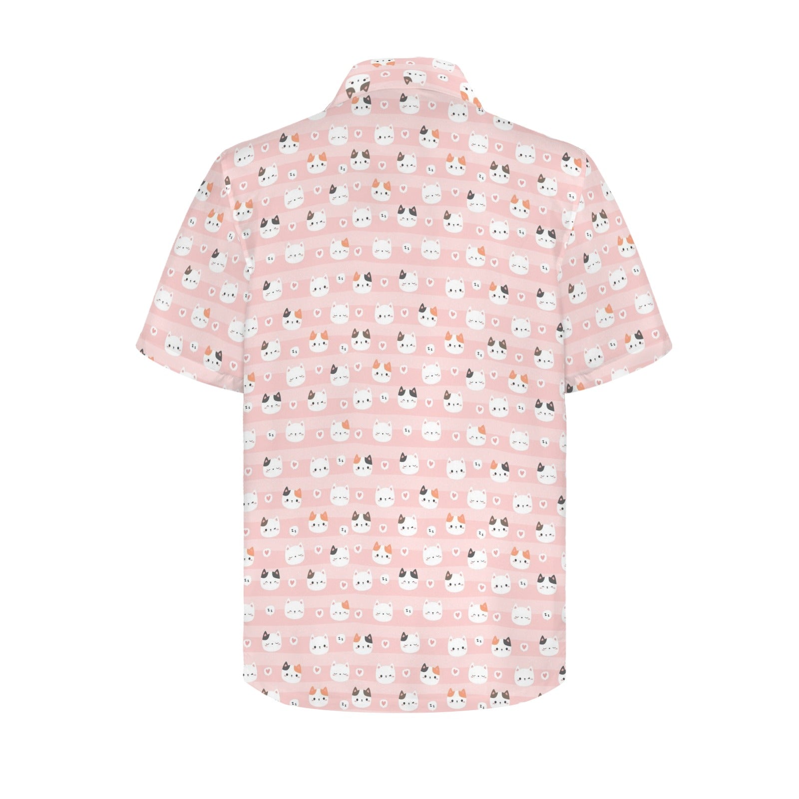 Pink Cats - Men's Short Sleeve Hawaiian Shirt Men's Hawaiian Shirt (New) animal Printed Offshore