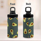 Avocado Characters - Kids Water Bottle with Chug Lid (12 oz) Kids Water Bottle with Chug Lid Food Printed Offshore