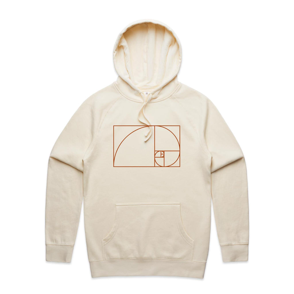 Fibonacci - Mens Hoodie Ecru Mens Hoodie Maths Printed In Australia Science