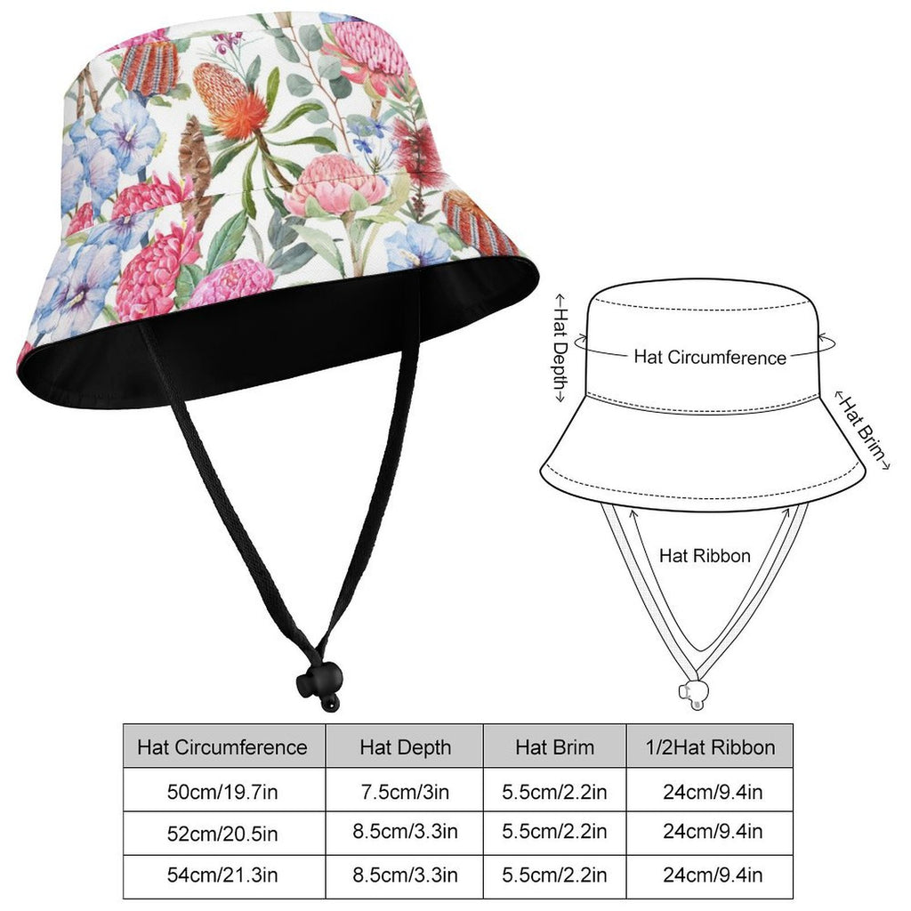 Australian Flowers Kids Bucket Hat Kids Bucket Hat Plants Printed Offshore