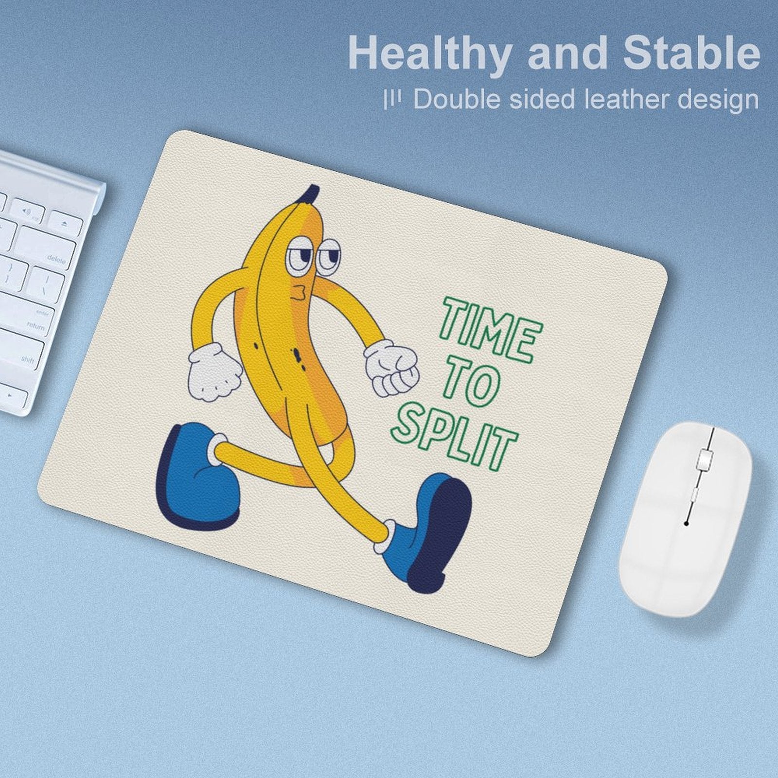 Banana, Time To Split Leather Mouse Pad Leather Mouse Pad Food Printed Offshore