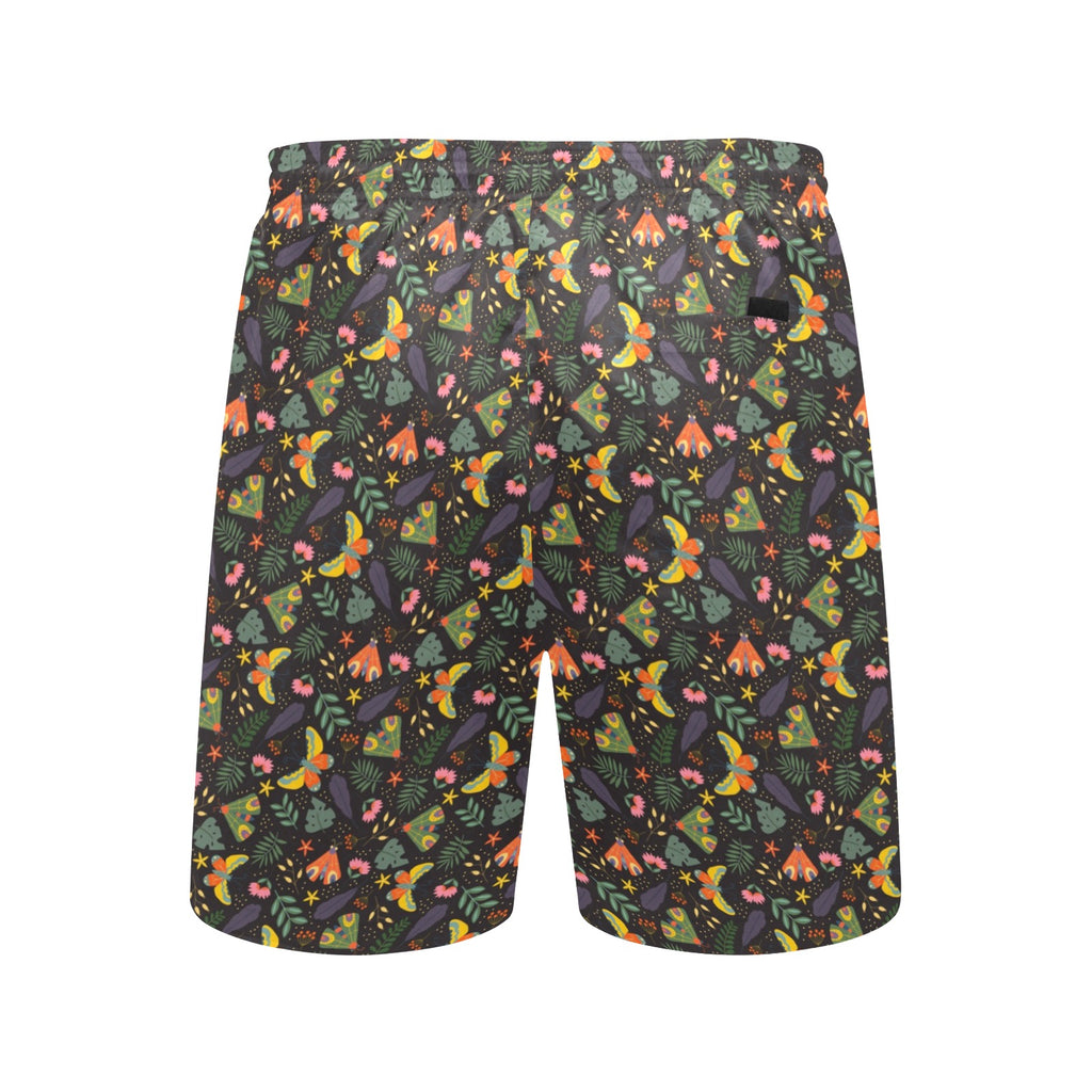 Dark Butterfly Men's Mid-Length Beach Shorts Men's Mid-Length Beach Shorts animal Printed Offshore