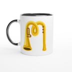 Personalised - Trumpet Initials - White 11oz Ceramic Mug with Color Inside Ceramic Black Personalised 11oz Mug customise Globally Fulfilled Music Name personalise