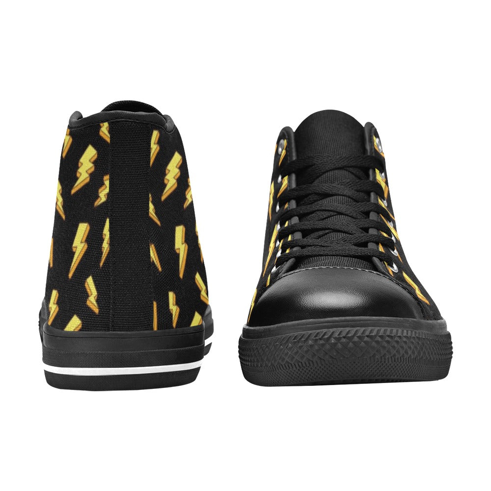 Lightning Bolts - Kids High Top Canvas Shoes