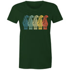 Guitar Headstocks - Womens T-shirt Forest Green Womens T-shirt Music Printed In Australia