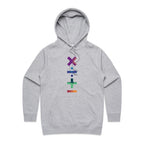 Maths Symbols - Womens Hoodie Grey Marle Womens Hoodie Maths Printed In Australia