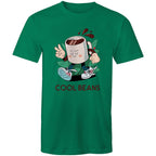 Cool Beans, Coffee - Mens T-Shirt Kelly Green Mens T-shirt Coffee Printed In Australia