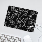 Black And White Floral Leather Mouse Pad Leather Mouse Pad Plants Printed Offshore