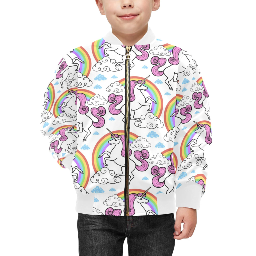 Unicorn Rainbow Kids Bomber Jacket Kids Bomber Jacket animal Printed Offshore