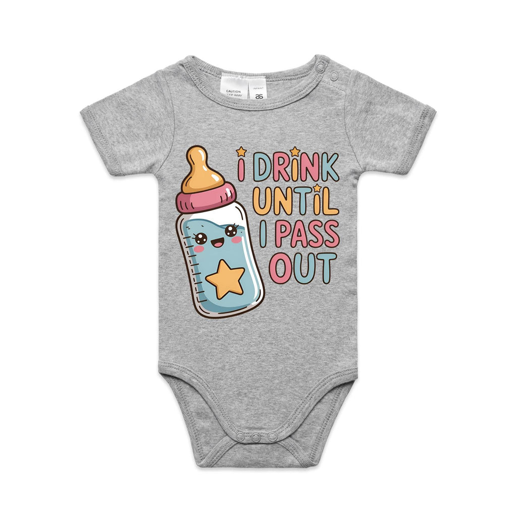 Baby Bottle, I Drink Until I Pass Out Baby Bodysuit