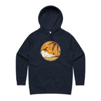 Tropical Days - Womens Hoodie Navy Womens Hoodie Printed In Australia Summer Surf