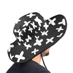 Black And White X's - Wide Brim Bucket Hat Wide Brim Bucket Hat Printed Offshore