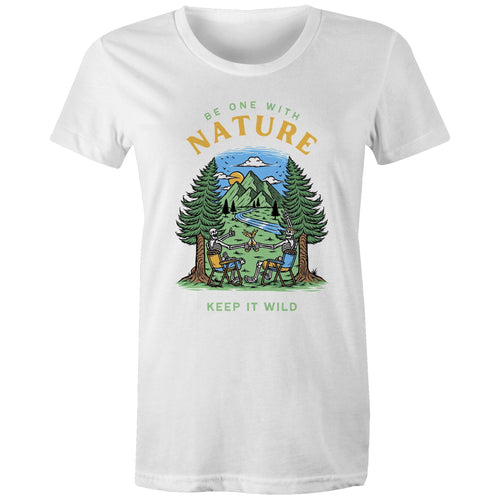 Be One With Nature, Skeletons - Womens T-shirt White Womens T-shirt Environment Printed In Australia