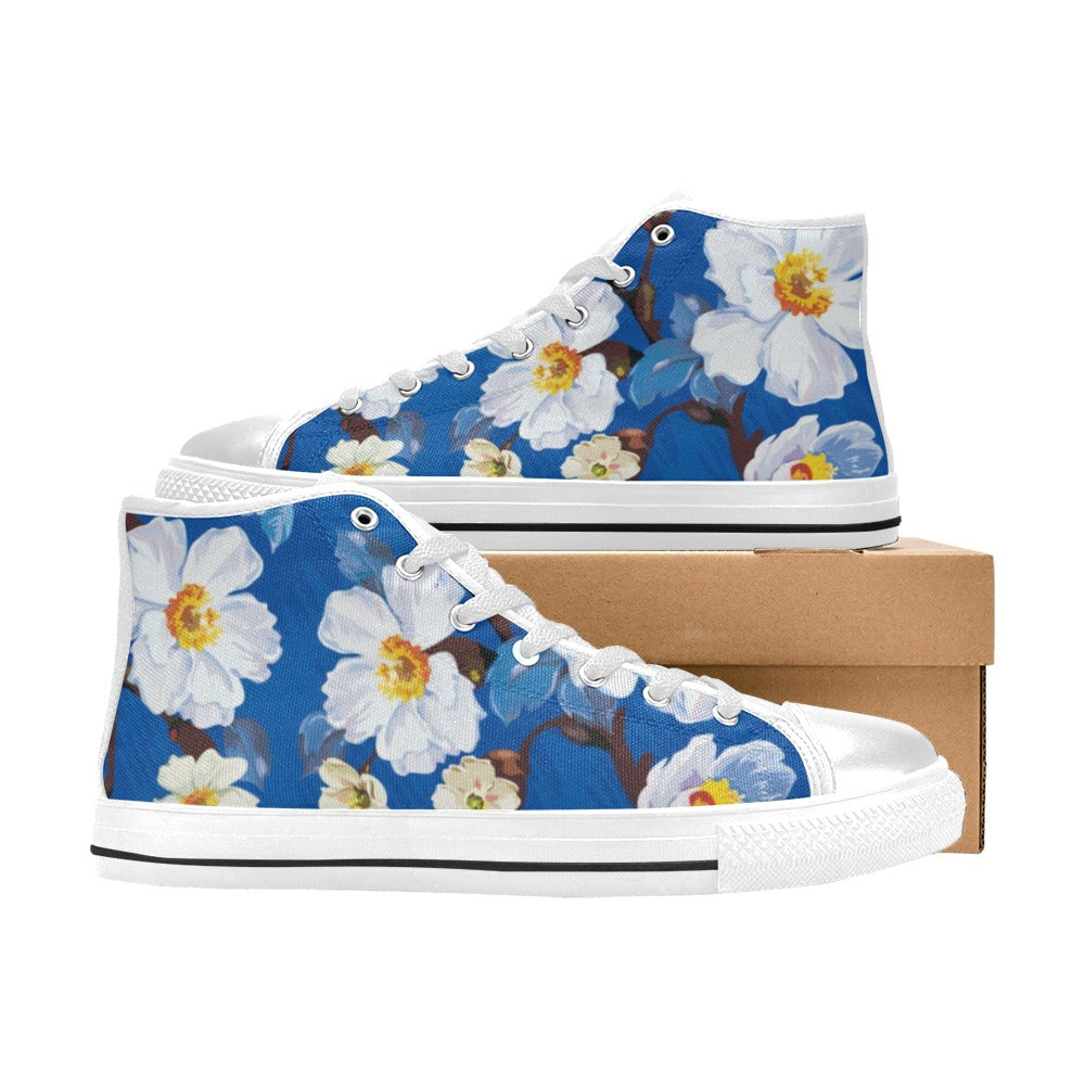 Watercolour Blossoms - Women's High Top Canvas Shoes