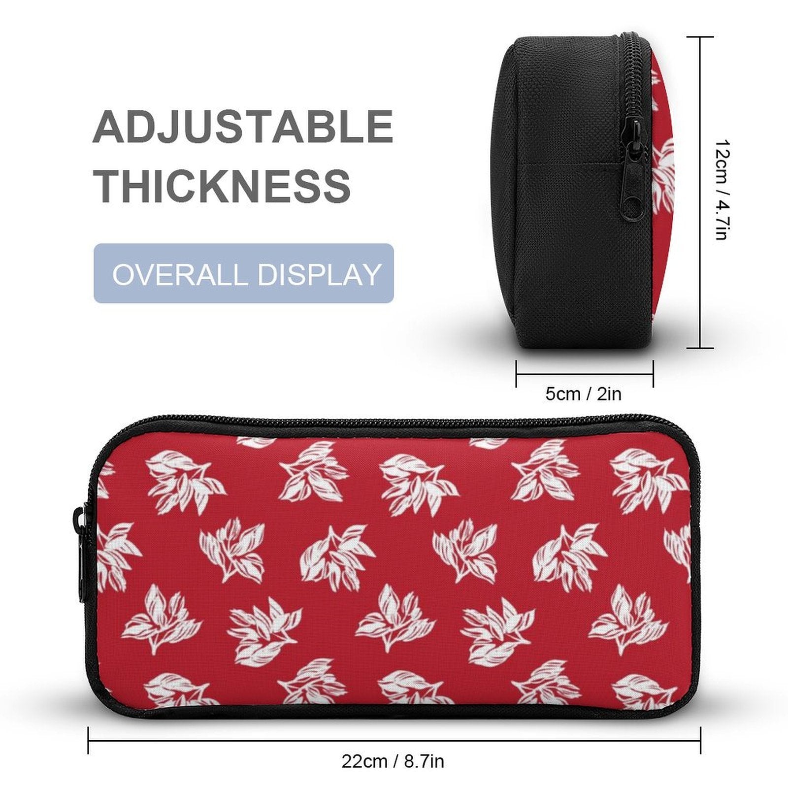 Red Retro Foliage Backpack, Lunch Bag & Pencil Case Set