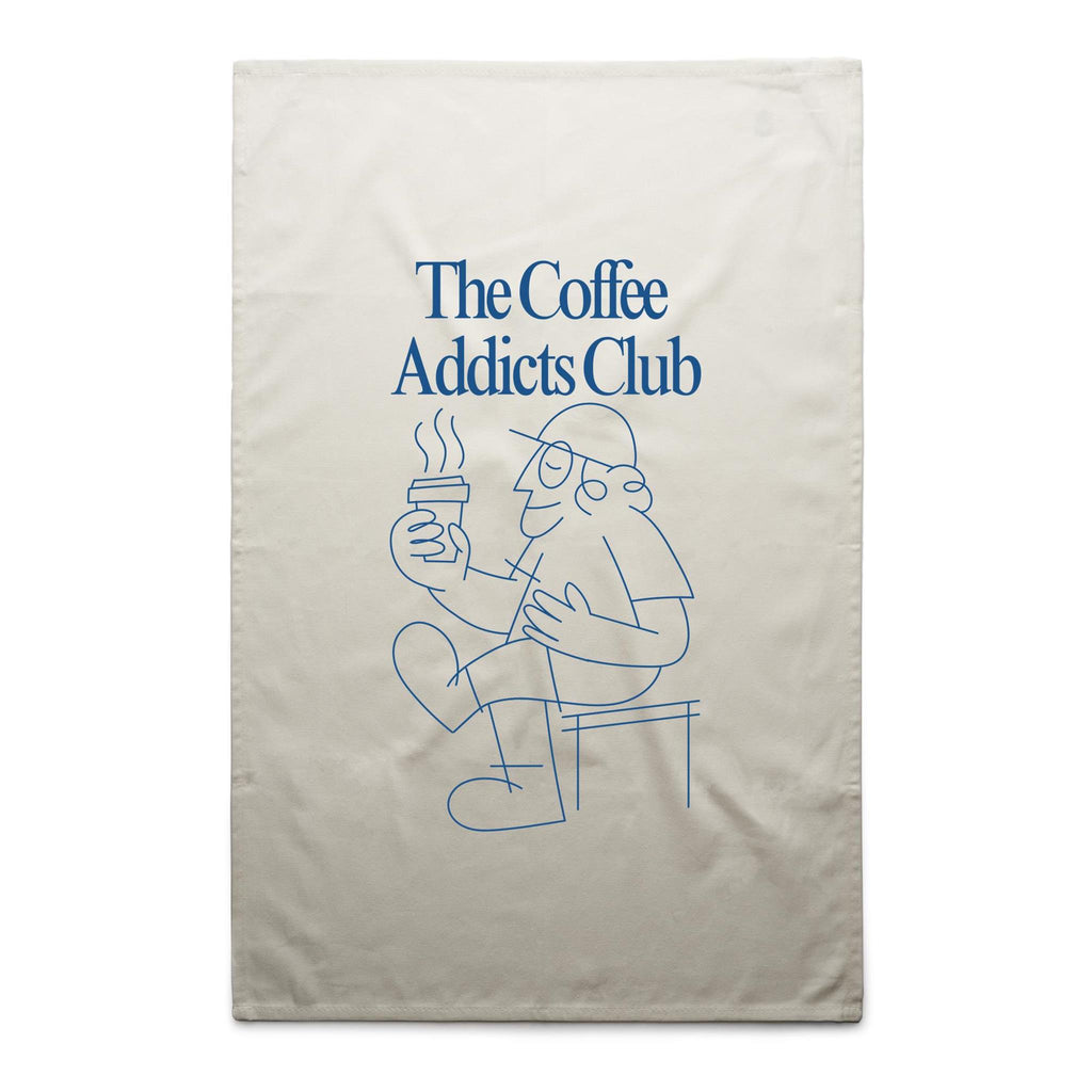 The Coffee Addicts Club - AS Colour Tea Towel Cream One Size Tea Towel Coffee Printed In Australia