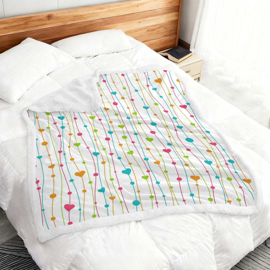 Heart Lines - Double-Layer Fleece Blanket 51"x59"