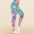 Brushstrokes - Women's High Waist Pockets Yoga Leggings