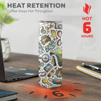 Travel Montage - 20oz Tall Skinny Tumbler with Lid and Straw