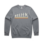 Guitarist Evolution - AS Colour Stencil Crew Sweatshirt Gravel Sweatshirt Music Printed In Australia
