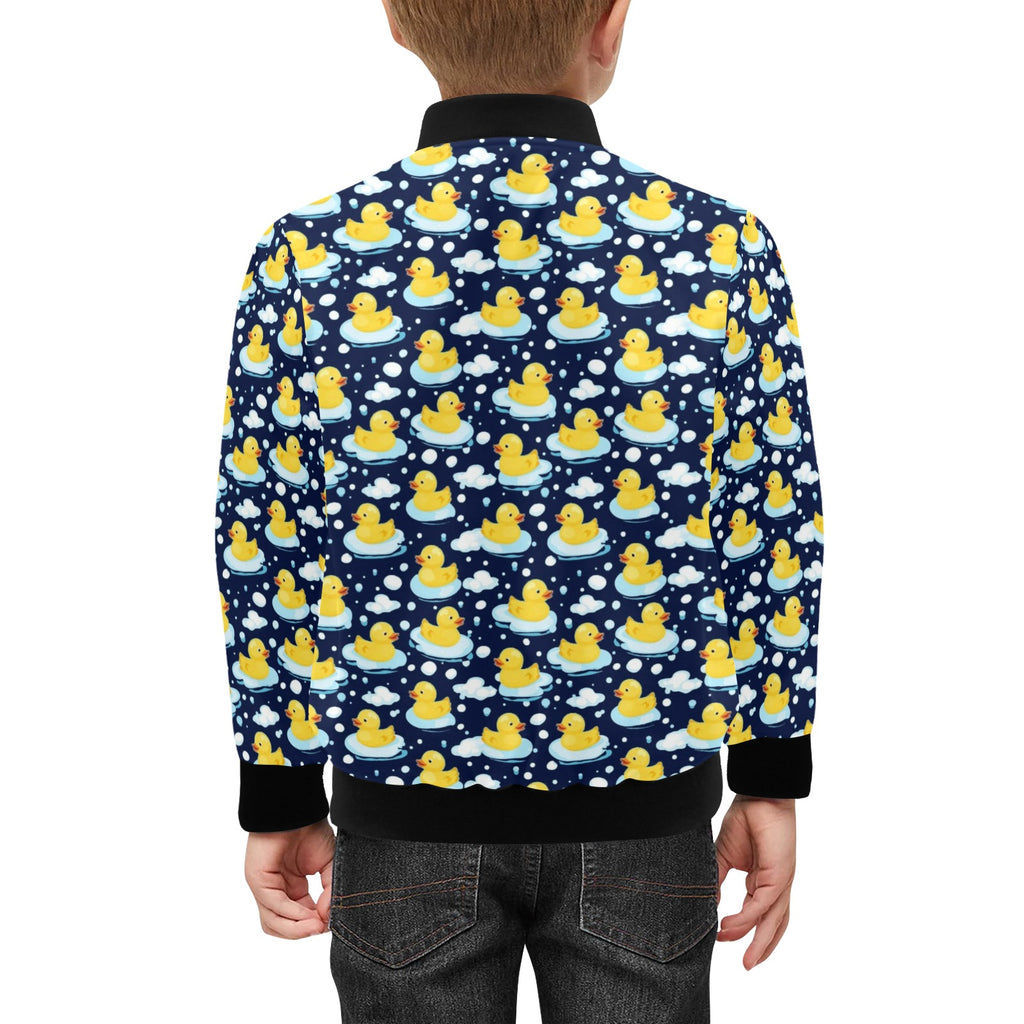 Rubber Ducks On Dark Kids Bomber Jacket