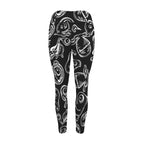 Monsters In Black And White - Women's High Waist Pockets Yoga Leggings