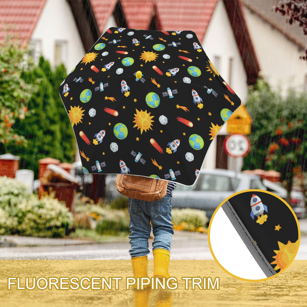 Busy Space Kids Safe Round Corner Umbrella Kids Safe Round Corner Umbrella Printed Offshore Space