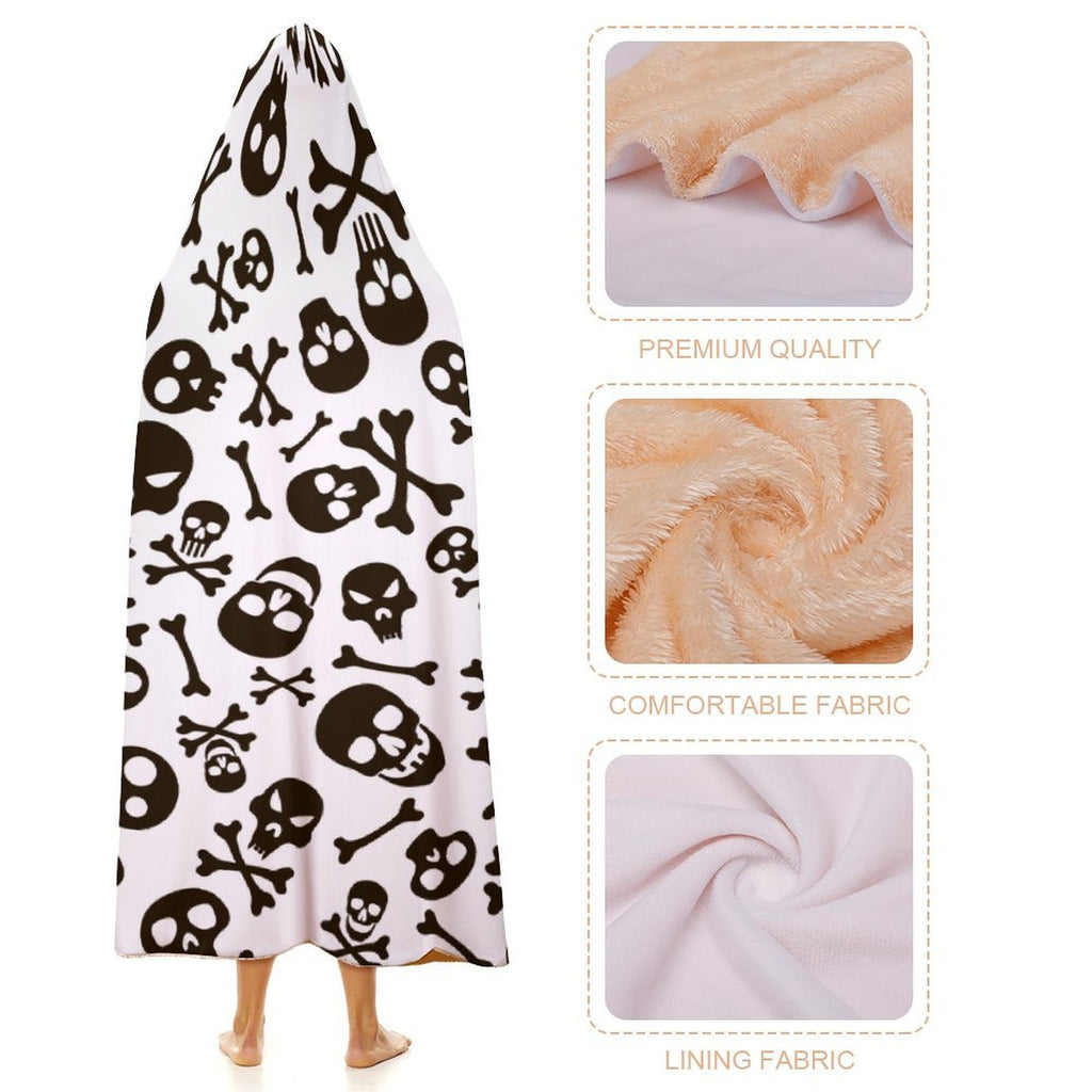 Skull And Crossbones Kids Hooded Blanket 100cm x 130cm Kids Hooded Blanket Printed Offshore
