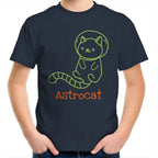 Astrocat, Cat Astronaut - Kids Youth T-Shirt Navy Kids Youth T-shirt animal Printed In Australia Space