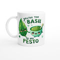 You're The Basil To My Pesto, Valentine - White 11oz Ceramic Mug Default Title White 11oz Mug Food Globally Fulfilled Love