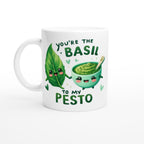 You're The Basil To My Pesto, Valentine - White 11oz Ceramic Mug Default Title White 11oz Mug Food Globally Fulfilled Love