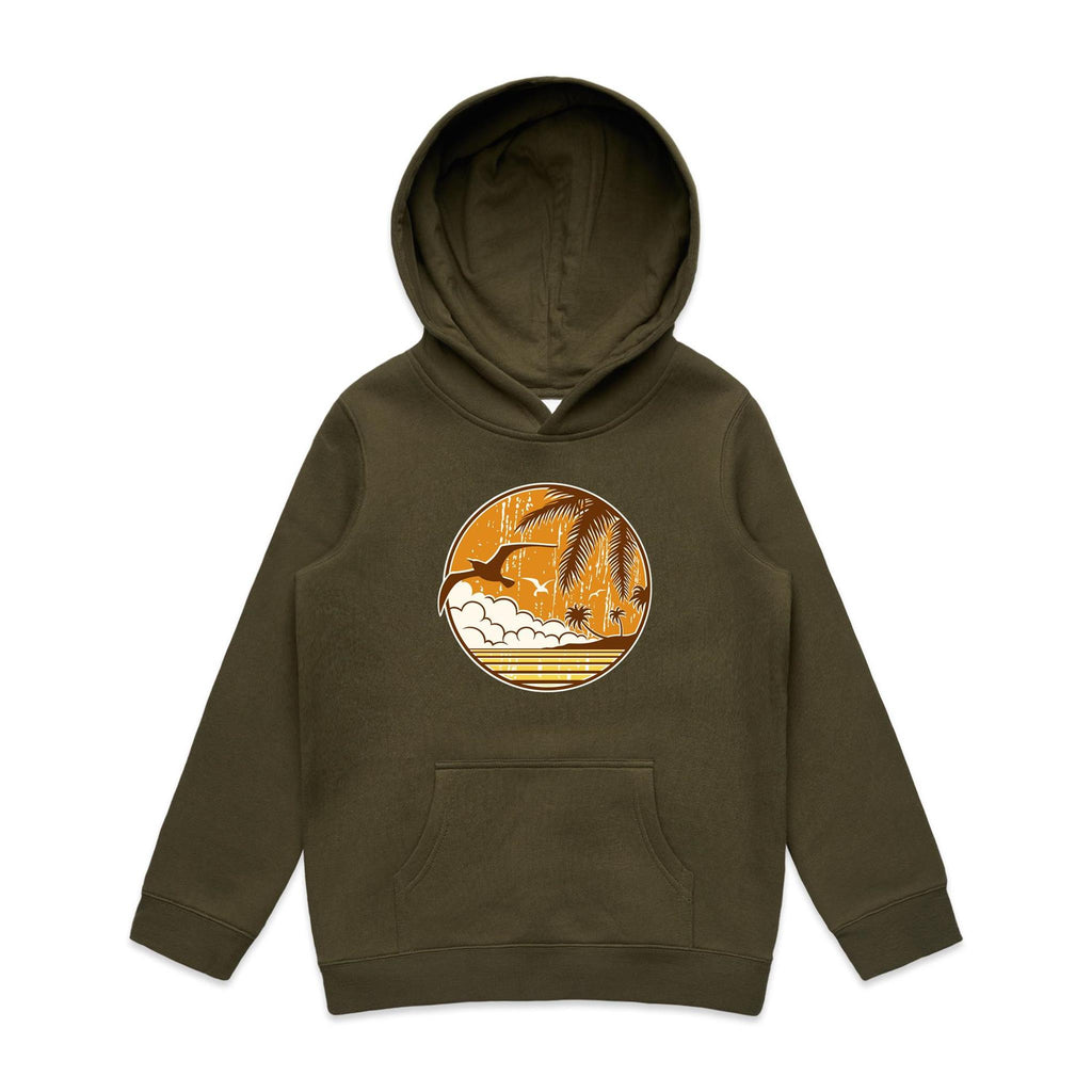 Tropical Days - Kids Hoodie Army Kids Hoodie Printed In Australia
