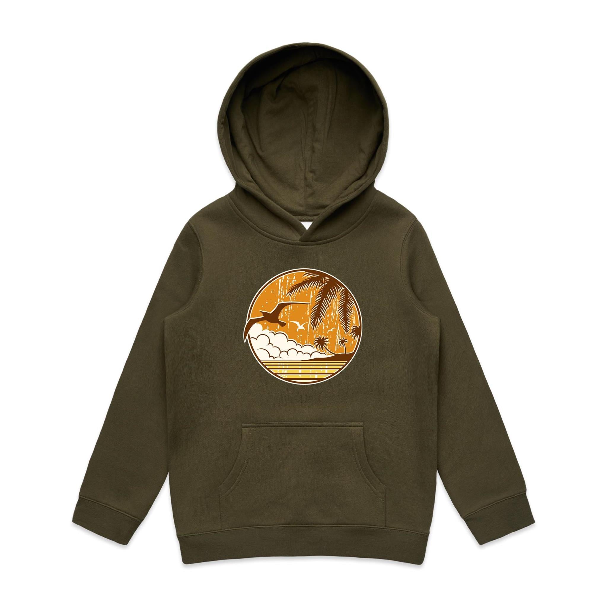 Tropical Days - Kids Hoodie Army Kids Hoodie Printed In Australia