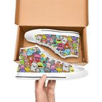 Happy Monsters Women's High Top Canvas Shoes Womens Classic High Top Shoes Printed Offshore Sci Fi