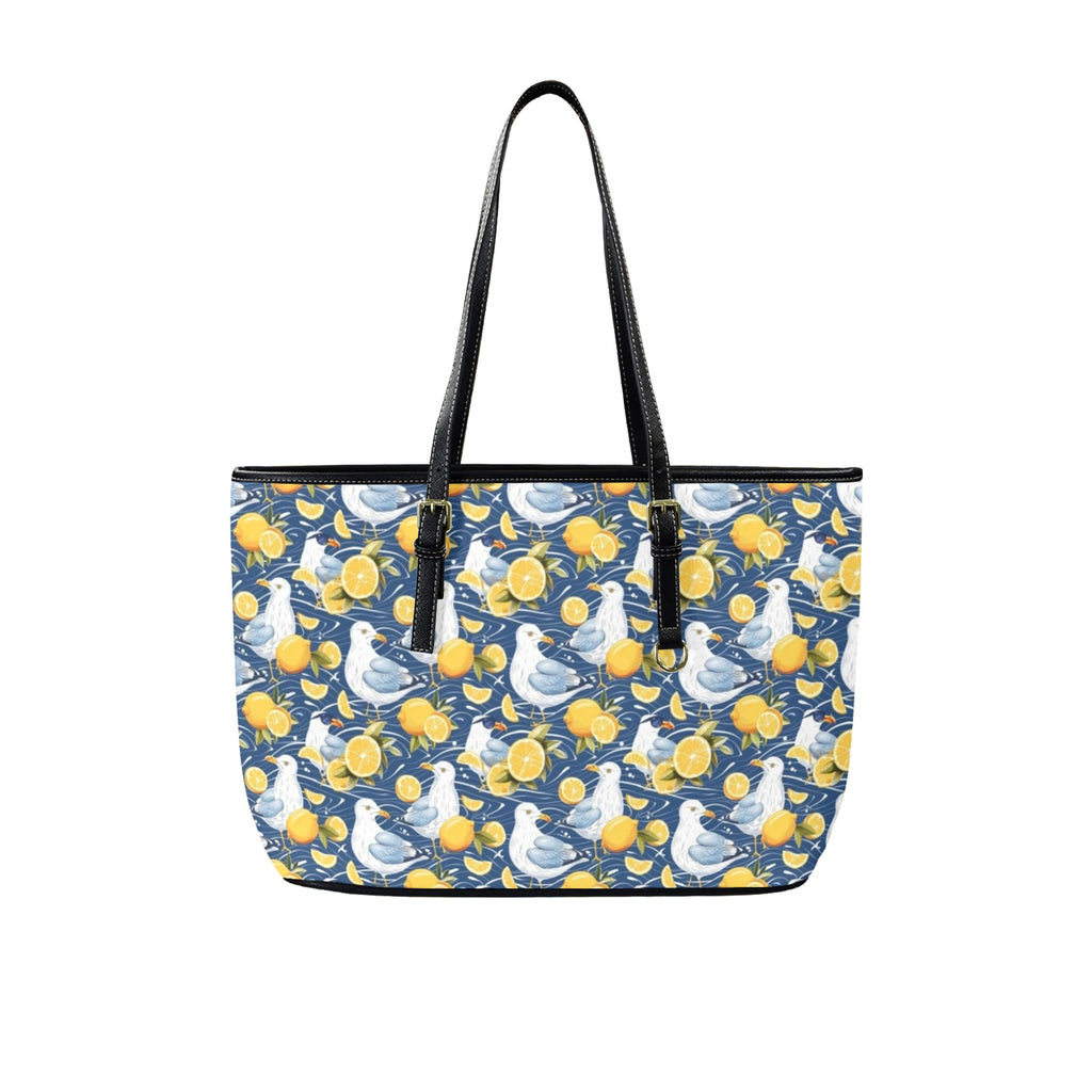 Lemon Seagull PU Leather Tote Bag Large One Size Leather Tote Bag-Large animal Printed Offshore