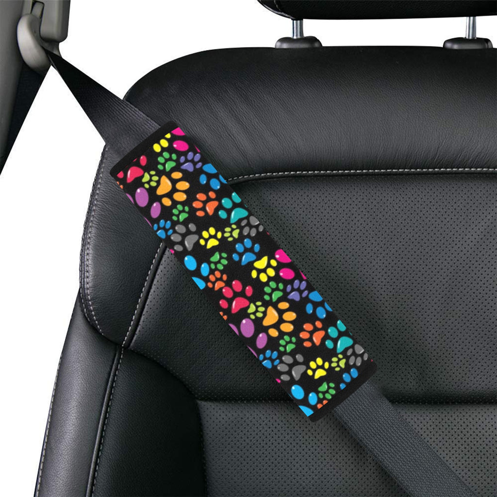 Bright Paw Prints Car Seat Belt Cover 7''x10'' (Pack of 2) Car Seat Belt Cover 7x10 (Pack of 2) animal Printed Offshore