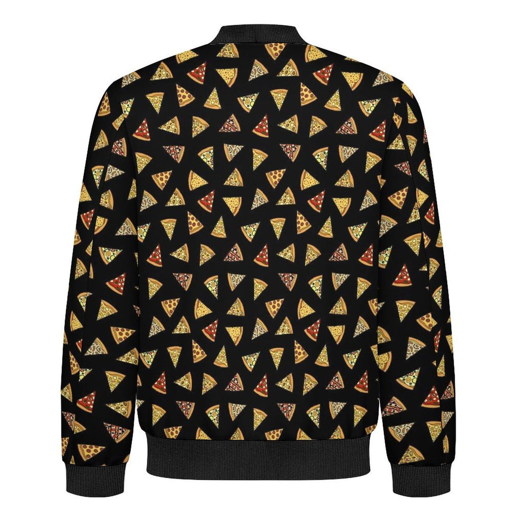 Pizza Slices Men's Casual Zip‑Up Bomber Jacket