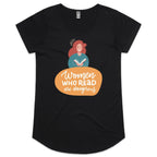 Women Who Read Are Dangerous - Womens Scoop Neck T-Shirt Black Womens Scoop Neck T-shirt Printed In Australia Reading