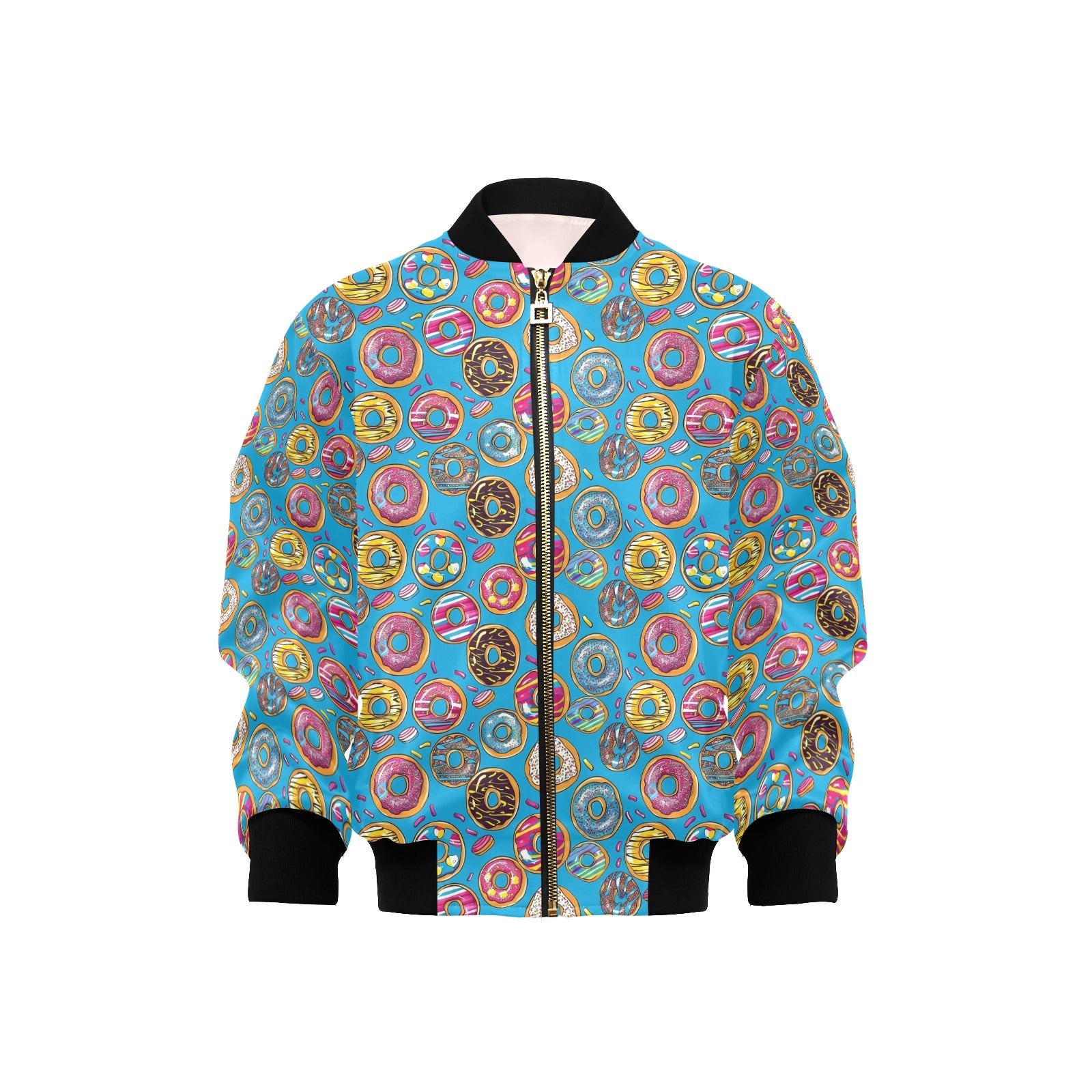 Doughnuts On Blue Kids Bomber Jacket